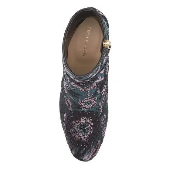 Stuart Weitzman Nell 85 Jacquard Ankle Bootie In Pine Black Size 7B - Picture 8 of 12
